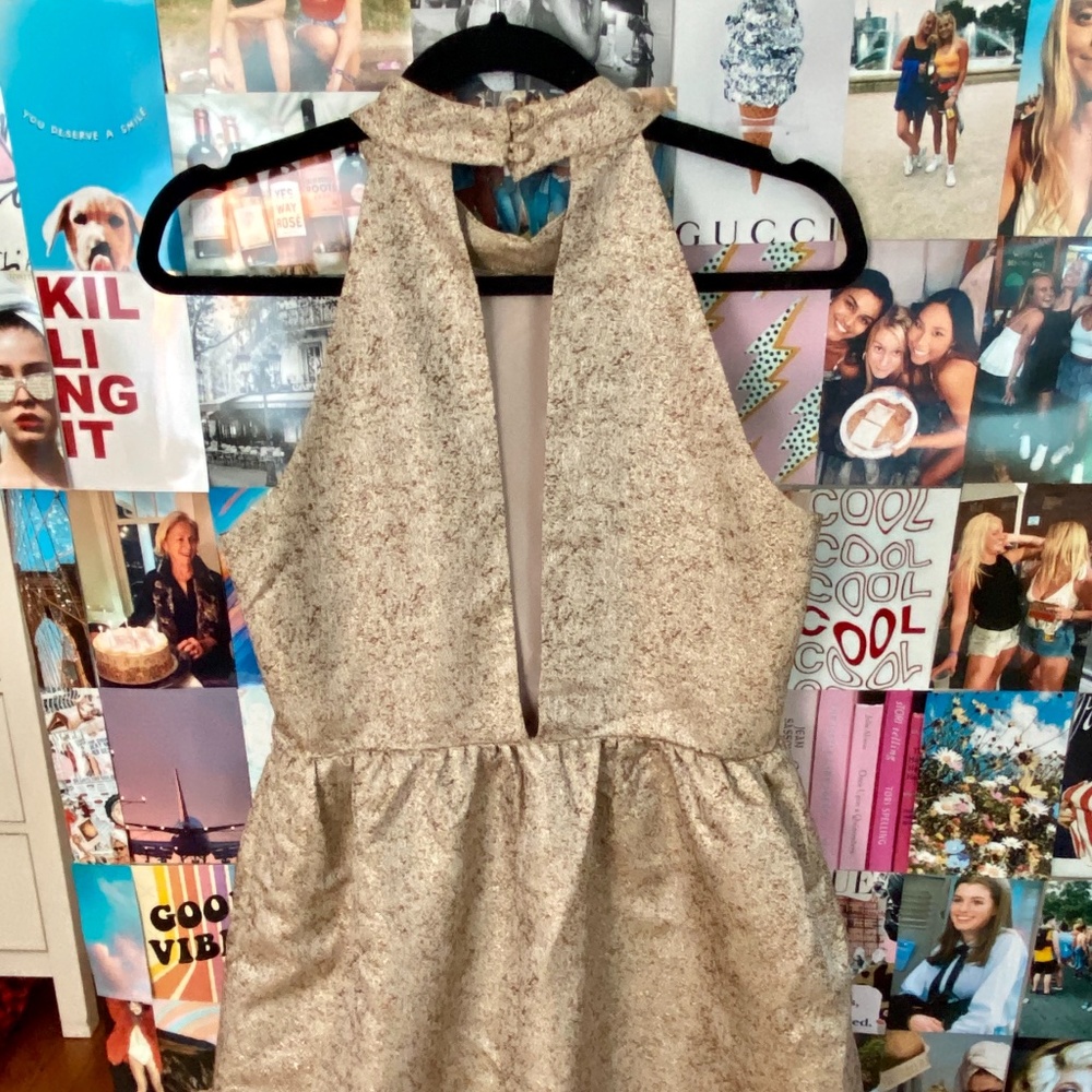 Gold High Neck Dress